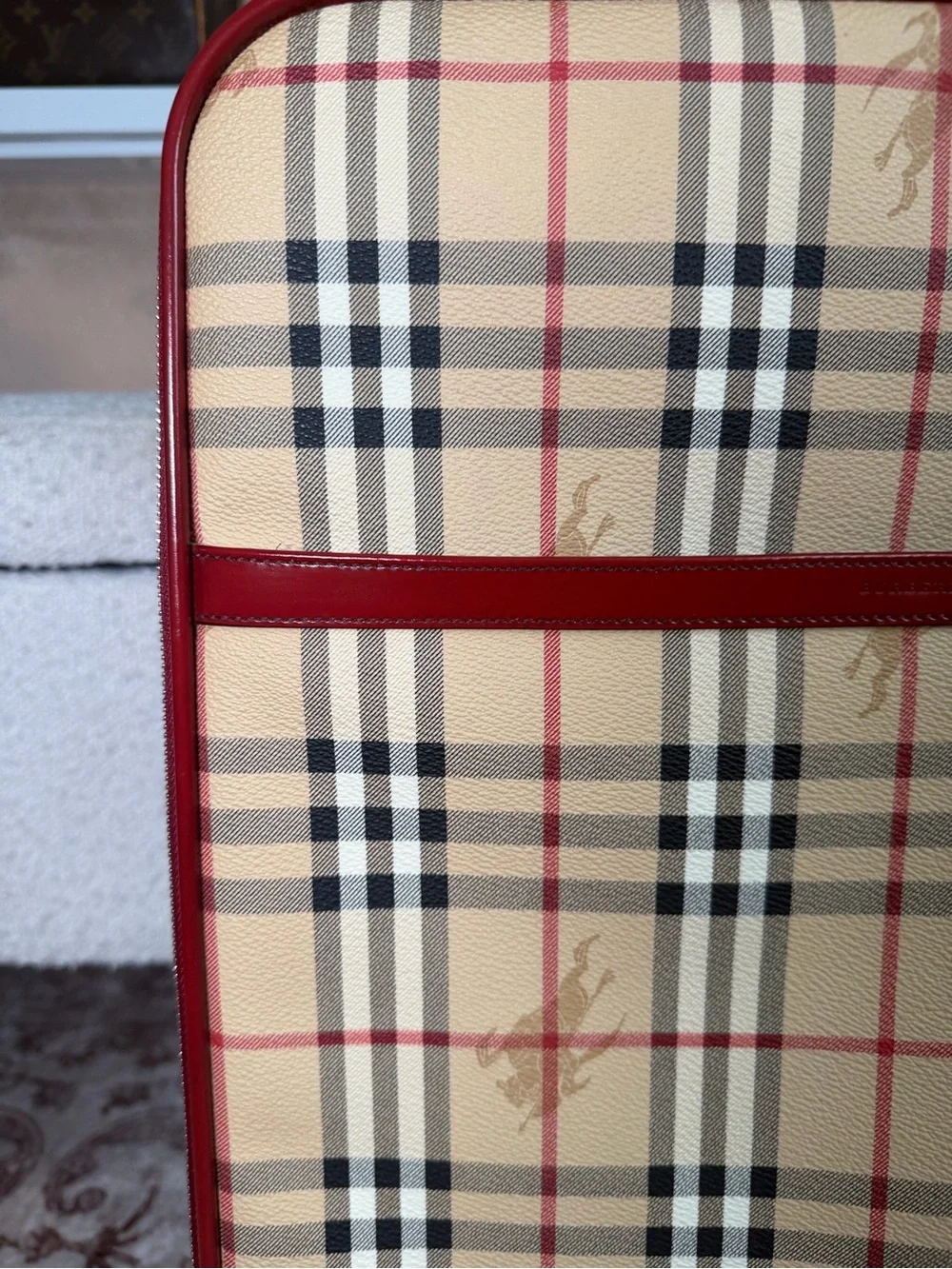 Burberry Classic Checkered Carry-On with Red Trim